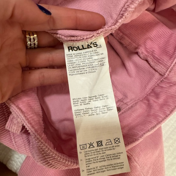ROLLA’S pink corduroy original high rise straight jean - Picture 10 of 10